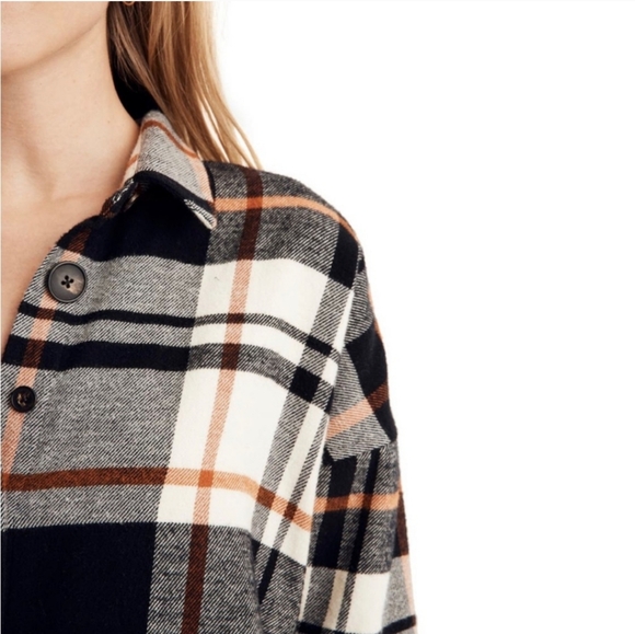 MADEWELL Bromley Oversized Plaid Flannel Shirt NWT - Picture 7 of 15